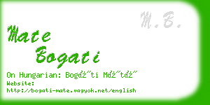 mate bogati business card